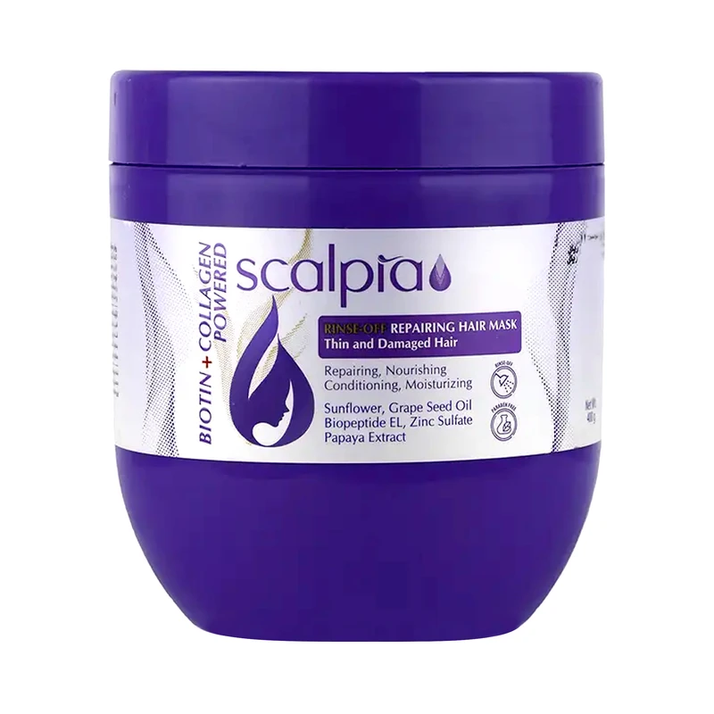 ماسک مو اسکالپیا مدل بیوتین و کلاژن حجم 400 میلی لیتر